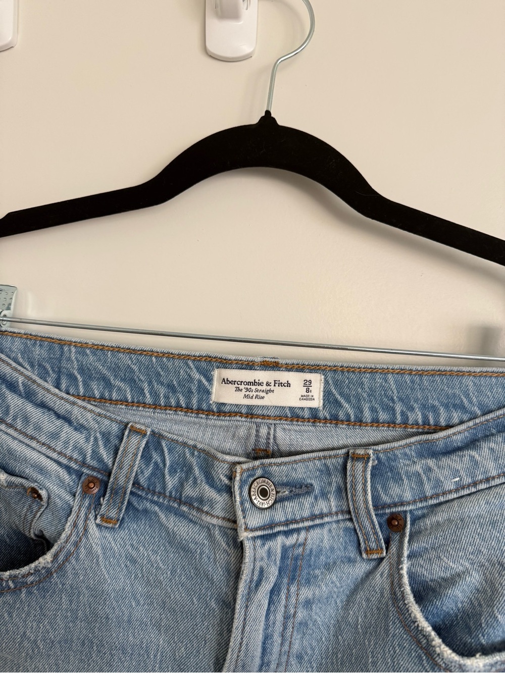 A&F Mid Rise Straight Jeans - Picture 2 of 3